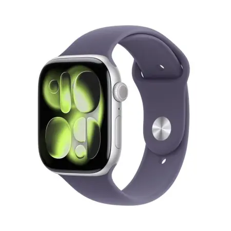 Nu rata Apple Watch Series 11 GPS 46mm Silver Aluminium Case with Purple Fog Sport Band - M/L