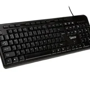 Tastatura Spacer SPKB-169 cu fir, USB, multimedia, 104 taste + 11 taste multimedia, anti-spill, negru Ofertă specială