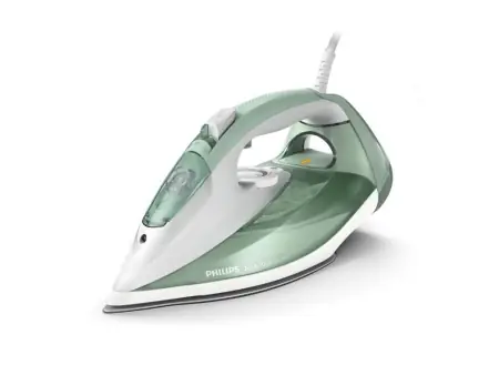 Fier de calcat Philips Azur DST7012/70, 2600W, debit de abur continuu de 45g/min si jet de abur de 220 g, talpa SteamGlide Plus, rezervor de 300ml si sistem de curatare automata cu rezervor integrat pentru calcar, verde/ gri Preț redus