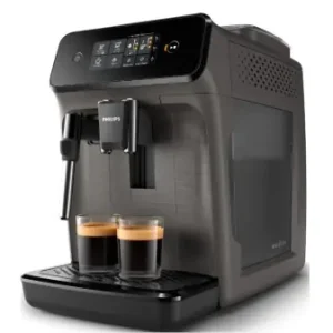 Lichidare de stoc Espressor automat Philips EP1224/00, 1500W, 2 bauturi, sistem clasic de spumare a laptelui, afisaj tactil, rasnita ceramica, filtru Aqua Clean, gri casmir
