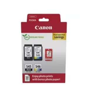 Calitate înaltă Canon pachet cartuse cearneala PG-545/CL-546 PHOTO VALUE PACK, capacitate negru: 180 pagini/8ml, Color: 180 pagini / 8ml, Compatibil cu: PIXMA 2550S, PIXMA IP2850, PIXMA MG2450, PIXMA MG2550, PIXMA MG2950, PIXMA MG3050, PIXMA MG3051, PIXMA MG3052, PIXMA
