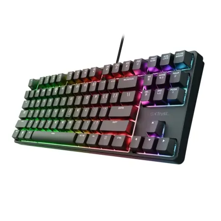 Tastatura gaming mecanica cu fir Trust GXT 864 Cada TKL, iluminare, swithc tactile Huano, numar taste 87, negru Plată securizată