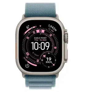 Apple Watch Ultra 3 GPS + Cellular 49mm Natural Titanium Case with Light Blue Alpine Loop - Medium Nu rata