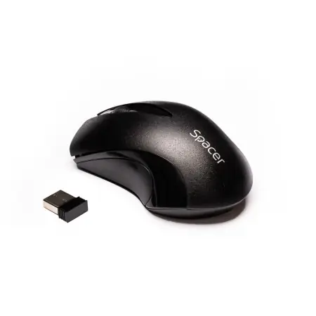 Mouse spacer SPMO-W12, wireless, 1000DPI, 3 butoane, functie auto sleep, negru Ofertă limitată