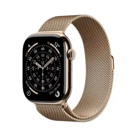 Apple Watch Series 11 GPS + Cellular 46mm Gold Titanium Case with Gold Milanese Loop - M/L Ofertă limitată