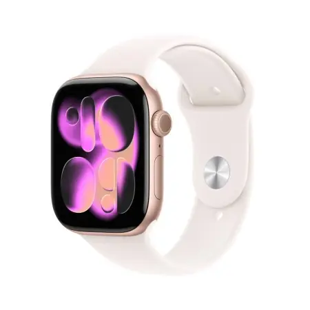 Nu rata Apple Watch Series 11 GPS + Cellular 46mm Rose Gold Aluminium Case with Light Blush Sport Band - S/M