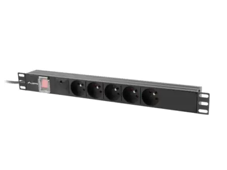Unitate distributie alimentare PDU 19", 1U, 10A, 5 prize , negru, C14 Preferatul clienților