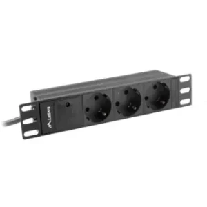 Unitate distributie alimentare PDU 10", 1U, 10A, 3 prize , negru, C14 Plată sigură