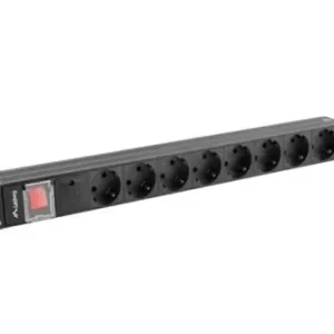 Unitate distributie alimentare PDU 19", 1U, 16A, 8 prize , negru Livrare rapidă