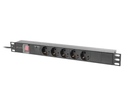 Unitate distributie alimentare PDU 19", 1U, 16A, 5 prize , negru Chilipir