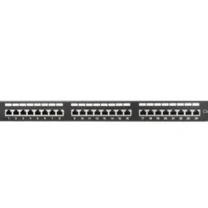 Vezi acum Patch panel 24 porturi 1U 19" Cat.6 FTP cu organizator cabluri, ecranat, negru