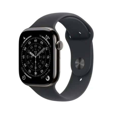 Mai ieftin Apple Watch Series 11 GPS + Cellular 46mm Slate Titanium Case with Black Sport Band - M/L