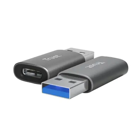 Adaptor Trust Calyx USB-A-USB-C, material ABS, gri Preț redus