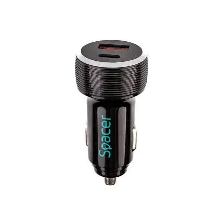 Alim. auto Spacer USB-A&C 17W negru Ofertă