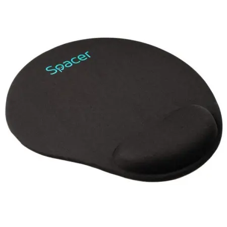 Mousepad Spacer, suport incheietura cu gel, cauciuc si material textil, 240 x 220 mm, negru Reducere extra