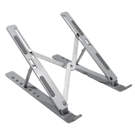 Stand Notebook Spacer 15.6″, aluminiu, pliabil si ajustabil, 7 trepte de inaltime, husa de transport, gri Premium
