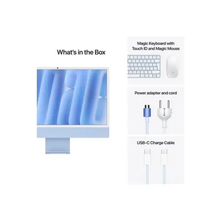 Reducere de preț Apple iMAC 24" Retina 4.5k/ Apple M4 (CPU 10-core, GPU 10-core, Neural Engine16-core)/24GB/512GB - Blue - INT KB (2024)