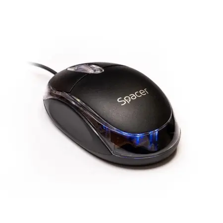 MOUSE Spacer, PC sau NB, cu fir, USB, optic, 800 dpi, butoane/scroll 3/1, negru, SPMO-080 Plată sigură