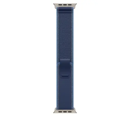 Livrare rapidă Apple Watch 49mm Blue/Bright Blue Trail Loop - S/M - Natural Titanium Finish