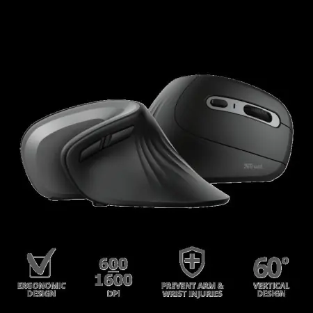 Super ofertă Mouse Trust Verro Ergonomic, Wireless, negru