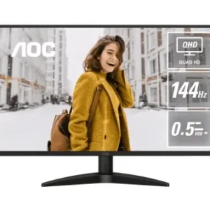 Bestseller Monitor AOC 27" Q27B36X, Diagonal (inch): 27, Diagonal (cm): 68, Aspect ratio: 16:9, Panel: IPS, Resolution: 2560x1440, Refresh Rate: 144Hz, Response time GtG: 4ms, Response time MPRT: 0.5ms, Brightness (max): 300 cd/m², Contrast (static) : 1500:1,