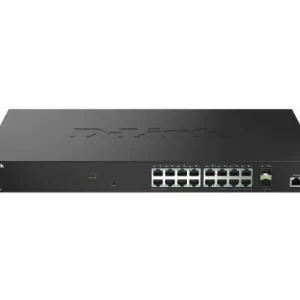 Retur gratuit D-Link DMS-1250-18/E. Switch type: Managed, Switch layer: L2. Basic switching RJ-45 Ethernet ports type: 2.5G Ethernet (100/1000/2500), Basic switching RJ-45 Ethernet ports quantity: 16. MAC address table: 16000 entries, Switching capacity: 120 Gbit/s.