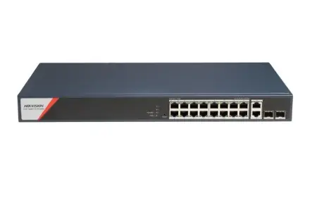 Switch PoE Hikvision DS-3E1520HP-SI-16P2T2F: 16 x 10/100/1000 PoE Ports, 2 × 10/100/1000 Mbps RJ45, 8 porturi PoE maxim 90W, buget PoE 230W, tensiune alimentare: 100-240V~ 50/60Hz 4 A, dimensiuni: 440 mm × 44 mm × 220.8 mm, greutate: 2.73kg, montare pe Plată securizată