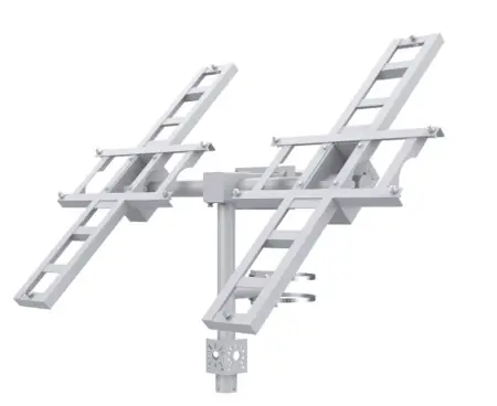 Suport dublu pentru panouri solare 2x VIGI 90W, din otel galvanizat, unghi de reglare manual: 5°~55°, stalp compatibil: Ø80-160 mm, greutate: 20kg. Plată sigură