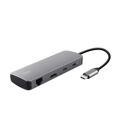 Adaptor Trust Dalyx 8 in 1, USB 3.2 gen 1, 2.0, lungime cablu 15cm, port Ethernet, gri Reduceri