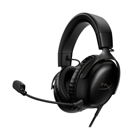 Casti gaming HyperX Cloud III Black, DTS Headphone:X Spatial Audio, drivere 53mm, microfon detasabil cu metal mesh, noise cancelling si indicator LED, jack 3,5mm/USB-C/USB-A, cupe cu spuma cu memorie, multiplatforma, negru Livrare rapidă