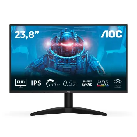 Monitor AOC 23.8" 24B36X, Diagonal (inch): 23.8, Diagonal (cm): 60, Aspect ratio: 16:9, Panel: IPS, Resolution: 1920x1080, Refresh Rate: 144Hz, Response time GtG: 4ms, Response time MPRT: 0.5ms, Brightness (max): 300 cd/m², Contrast (static) : 1500:1, Premium