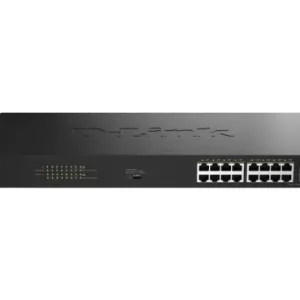 Switch D-Link 16 port GE PoE Unmanaged, capacitate 36 Gbps, standar PoE 802.3af/at, negru Noutate