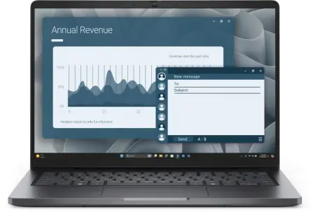 Laptop Dell Pro 14 (PC14255), 14", Non-Touch, FHD+, 1920x1200, 60Hz, IPS, Anti-Glare, 300 nits, 45% NTSC, FHD+IR Camera, Facial Recognition, TNR, Camera Shutter, Fingerprint Reader, ENERGY STAR Qualified, EPEAT Gold with Climate+, AMD Ryzen(TM) 5 220 Ofertă limitată