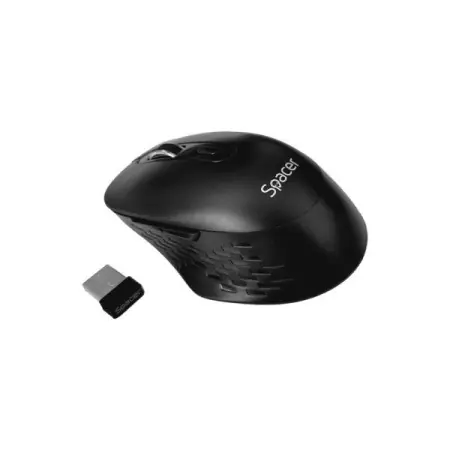 Mouse Spacer, PC sau NB, wireless, 2.4GHz + Bluetooth 5.1, optic, max.1600 dpi, butoane/scroll 6/1,buton ON/OFF, negru,baterii AAAx2 incluse Noutate
