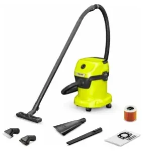 Aspirator multifunctional Karcher WD 3 Premium, Aspirare umeda si uscata, 17 l, Furtun 2 m, 1000 W, Sac filtru din hartie, Functie de suflare, Galben/Negru Transport gratuit