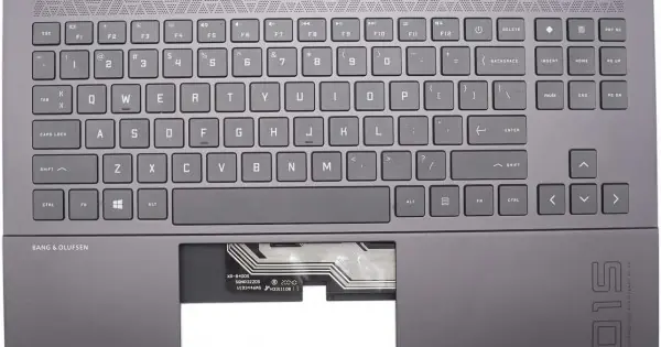 Retur gratuit Carcasa superioara cu tastatura palmrest Laptop, HP, Omen 15-EK, 15-EN, 15Z-EN, TPN-Q238, TPN-Q236, M00666-001, KEQ46G3ETA, iluminata, monochrome, layout US