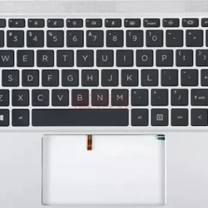Carcasa superioara cu tastatura palmrest Laptop, HP, ZHAN 66 Pro 14 G5, M23769-001, 4BX8QTATPB0, iluminata, argintie, layout US Retur ușor
