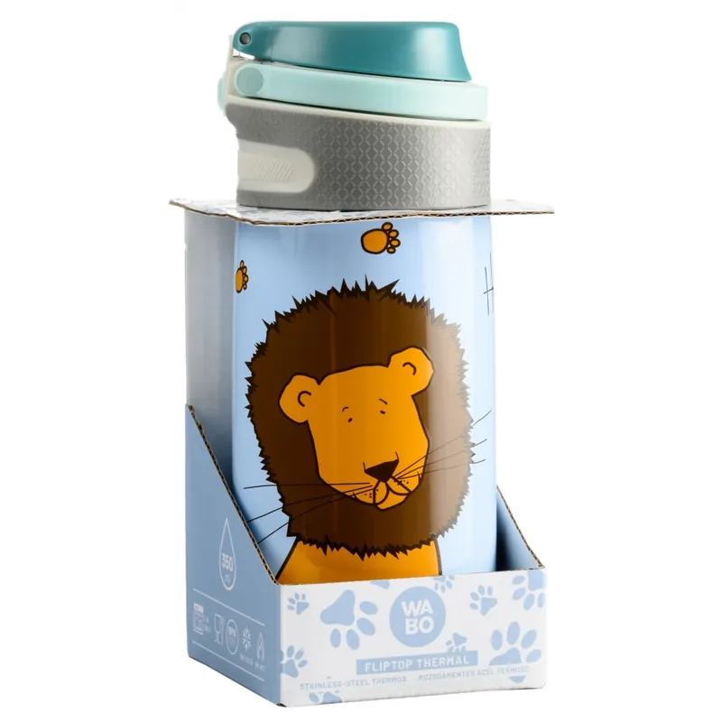 Cel mai vândut WABO WTF-350-O Fliptop Thermal Kid Termosz inoxidabil oţel 350 ml Leu albastru