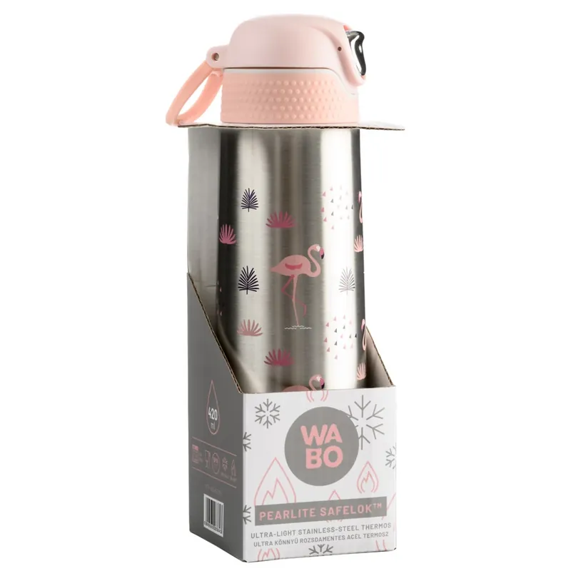 WABO WTF-420-EZ/FL PEARLiTE SafeLOK flamingo Termosz inoxidabil oţel 420 ml argint Cumpără online