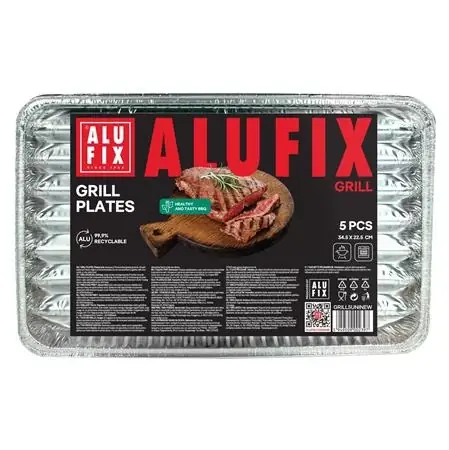 ALUFIX GRILL5UNINEW Grilltálca patrulateră 34.5x22.5cm 5buc Reduceri