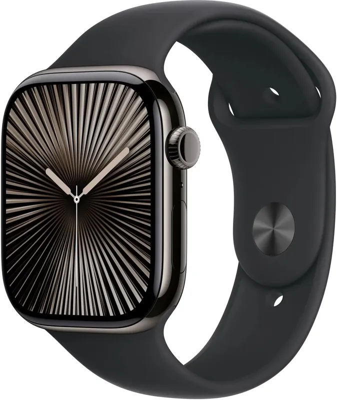Cel mai bun preț APPLE Watch Series 10 Cellular 42mm palaszürke titan toc - curea sport M/L negru