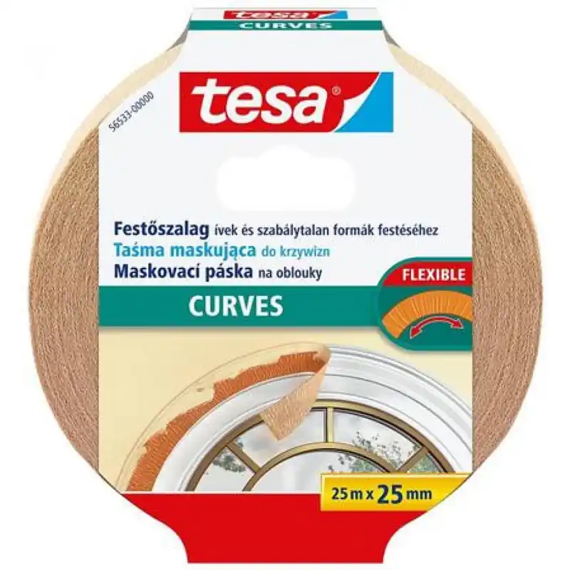 Expediere rapidă TESA Perfect Curves 56533 Pictor- și banda camuflanta ívekhez 25 mm x 25 m