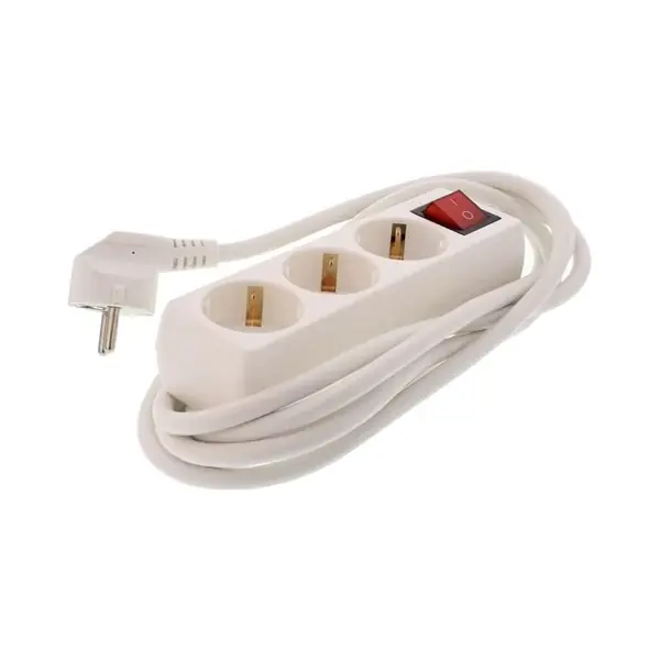 Transport gratuit WELL EXTS-3S3M-SW-WL Splitter 3 priză 3m alb cu comutator