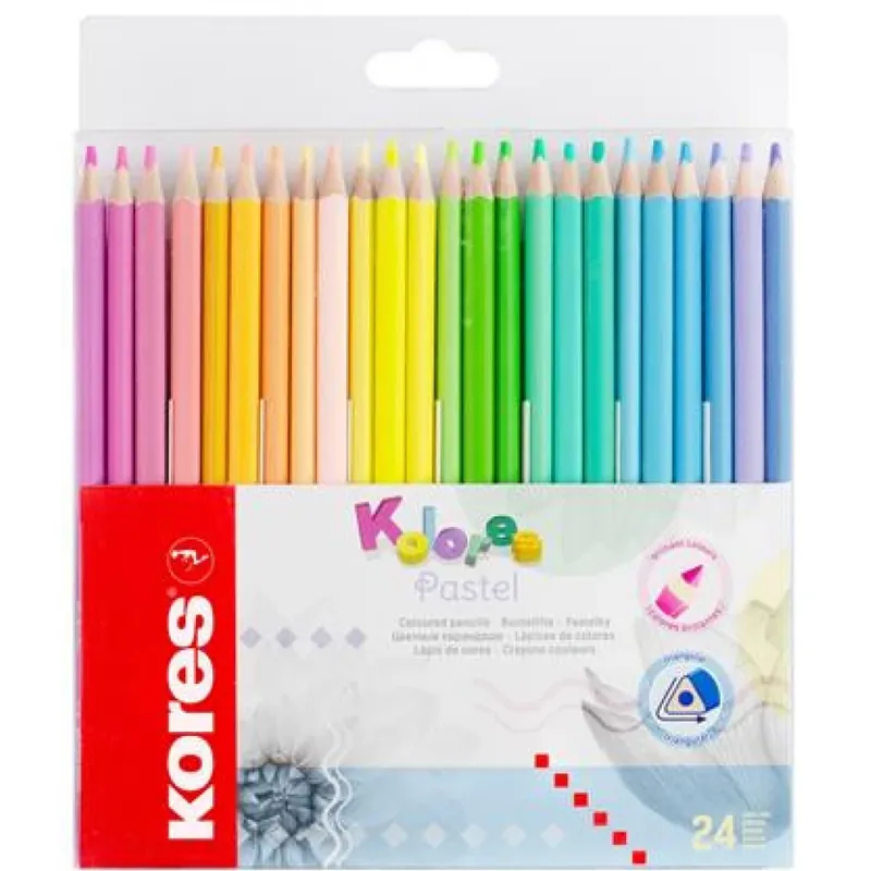 KORES Kolores Pastel Color creion set triunghiular 24 pastel culoare Discount