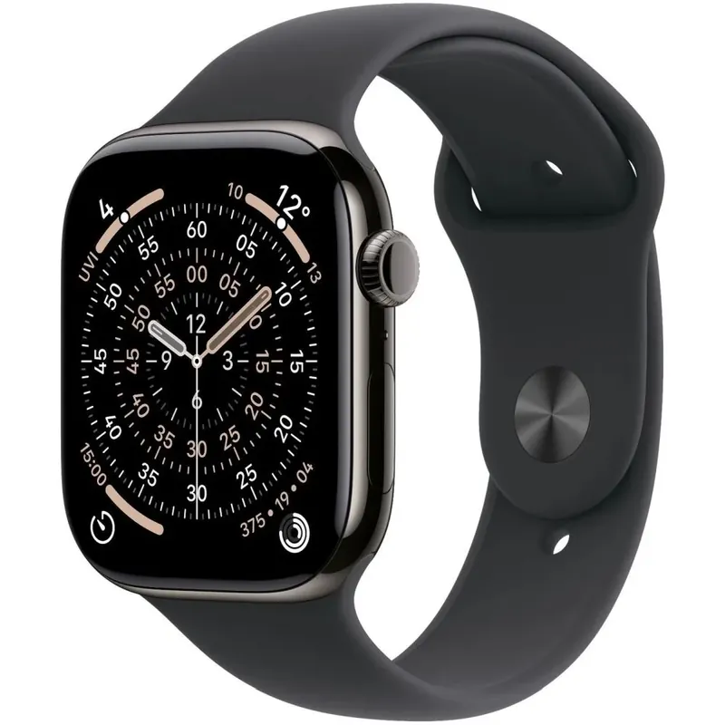 Popular APPLE Watch Series 11 GPS + Cellular 42mm palaszürke titan toc negru curea sport M/L