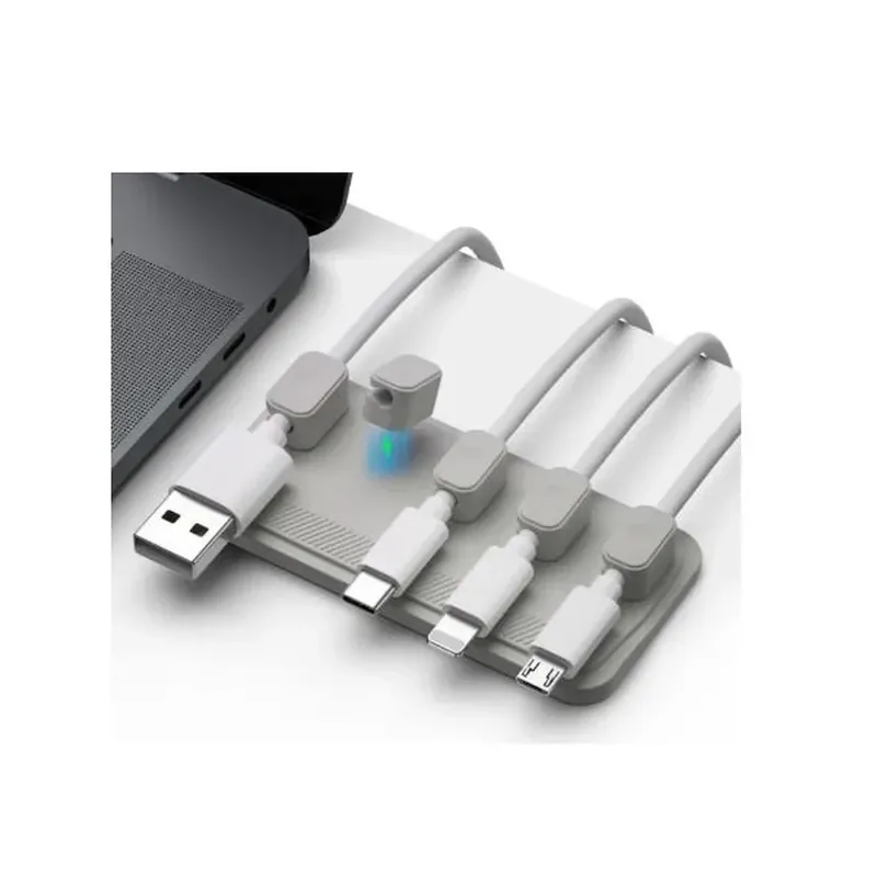 Ofertă specială WELL gestionare cablu 5 scaune magnetic gri ORG-CABLE-M0305GY-WL
