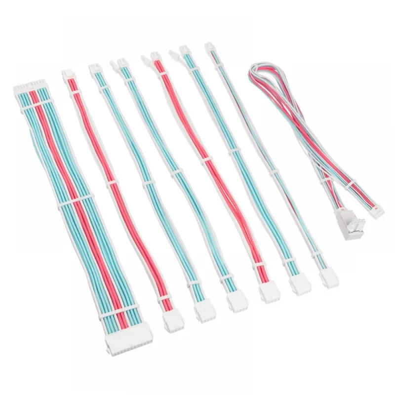 Comandă acum KOLINK Core Pro împletite kábelhosszabbító kit 12V-2x6 Type 2 fehér-kék-pink