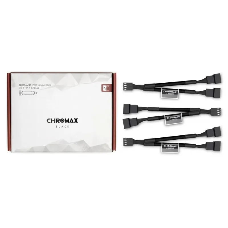 NOCTUA NA-SYC1 chromax black 4 bolț cablu Y splitter 3 bucăţi set negru Discount
