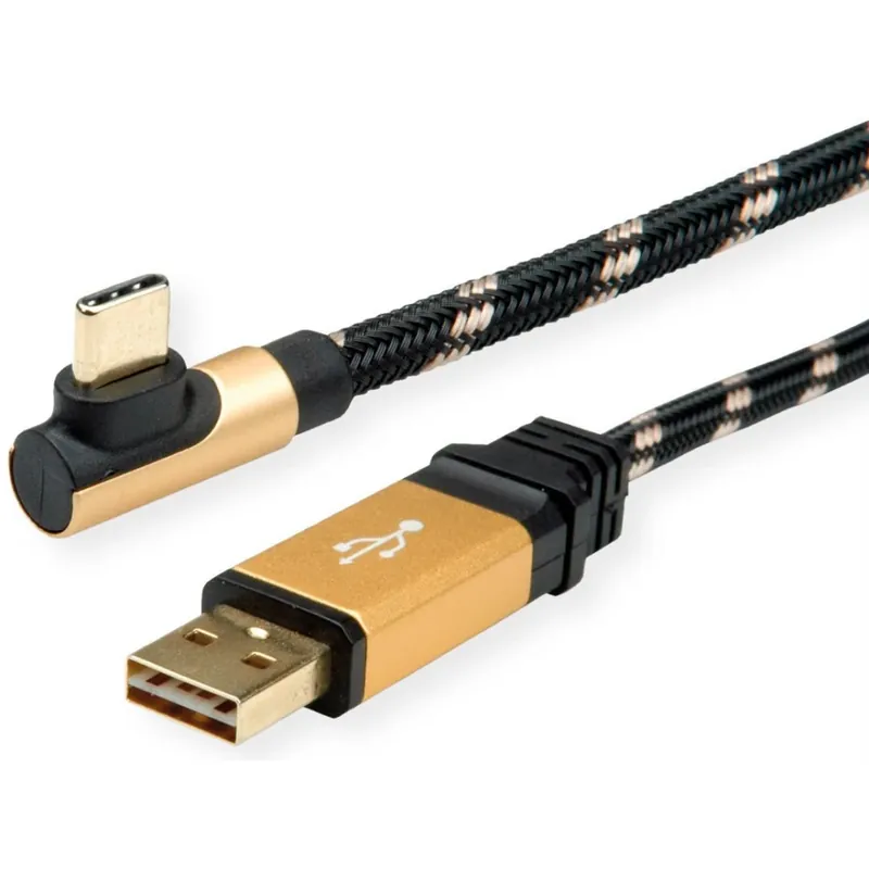Ofertă specială ROLINE USB 2.0 Type C Convertor Negru-Aur 80cm 11.02.9060