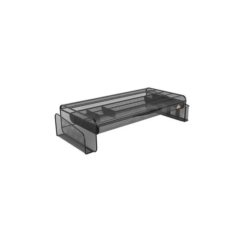 ALBA Monitor Stand cu organizator plasă metalică negru IAL43 Preț mic